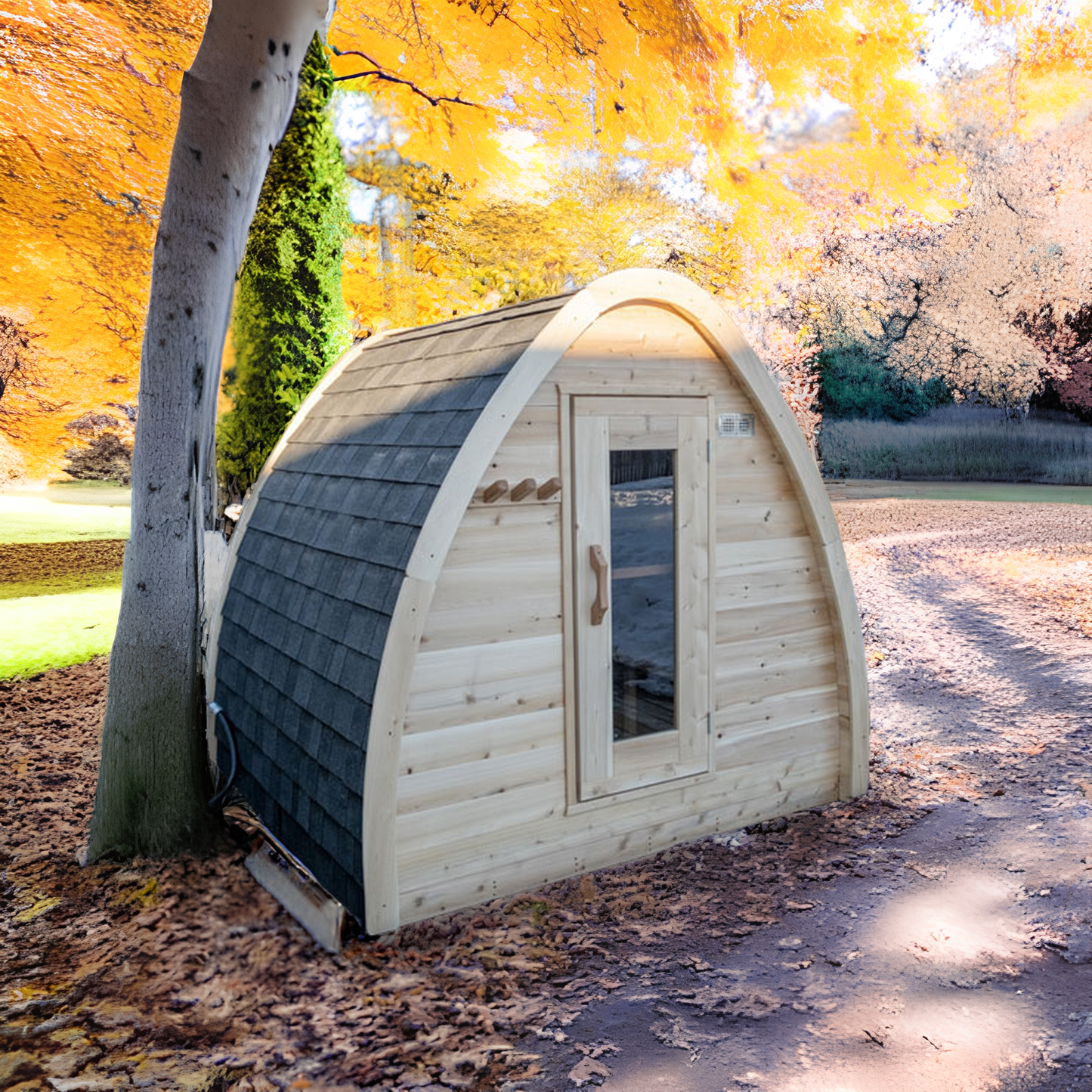 Dundalk Leisurecraft 7x7 (184cm) CT MiniPOD Sauna Eastern White Cedar - 2 to 4 Person CTC77MW