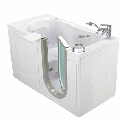 Ella's Bubbles Elite 30"W x 52"L Acrylic Hydro Massage Walk-In Bathtub with Inward Swing Door, Fast Fill Faucet, 2" Dual Drain H310