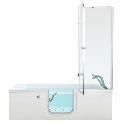 Ella's Bubbles Laydown 32"W x 72"L Acrylic Air Massage Walk-In Bathtub with Inward Swing Door, Fast Fill Faucet LA3272A