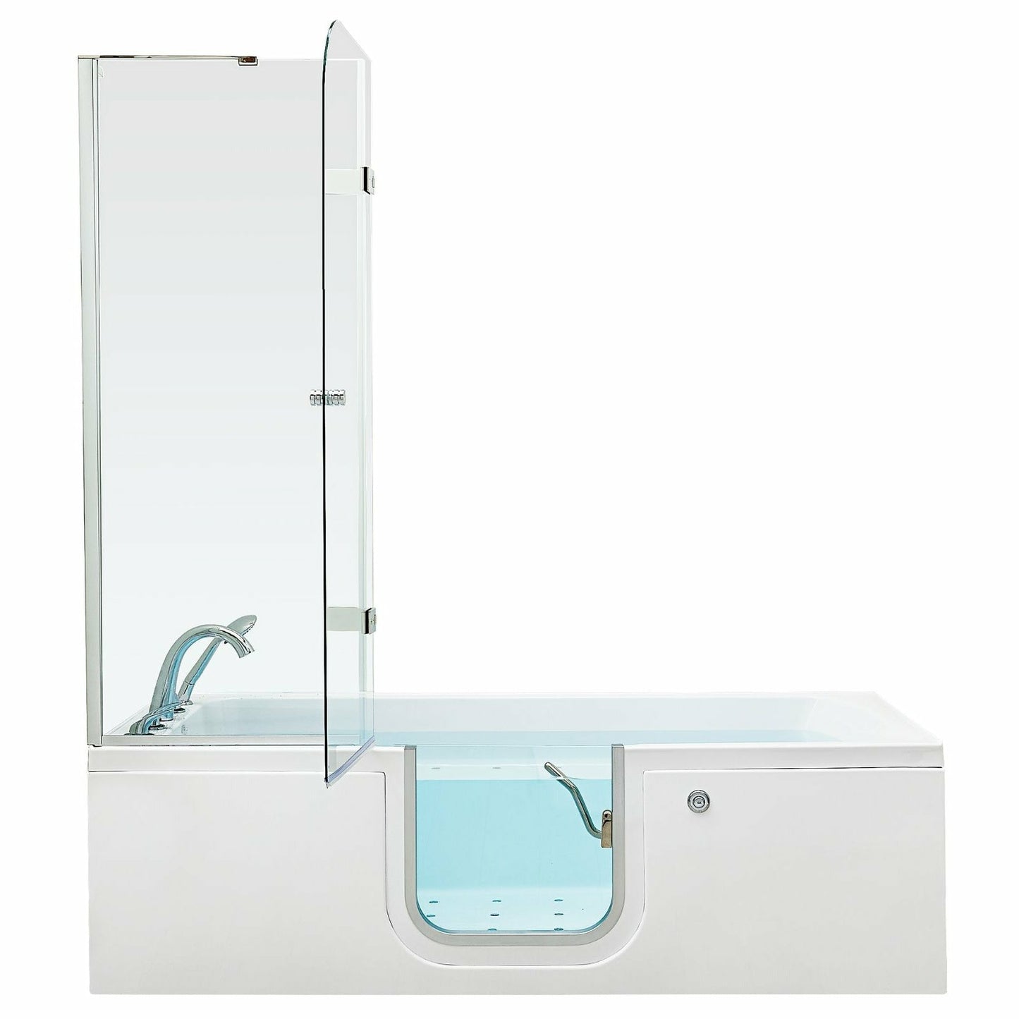 Ella's Bubbles Laydown 32"W x 72"L Acrylic Air Massage Walk-In Bathtub with Inward Swing Door, Fast Fill Faucet LA3272A