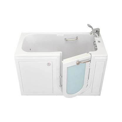 Ella's Bubbles Lounger 27"W x 60"L Acrylic Air and Hydro Massage Walk-In Bathtub with Outward Swing Door, Fast Fill Faucet, 2" Dual Drain, Digital Controller OA2660D