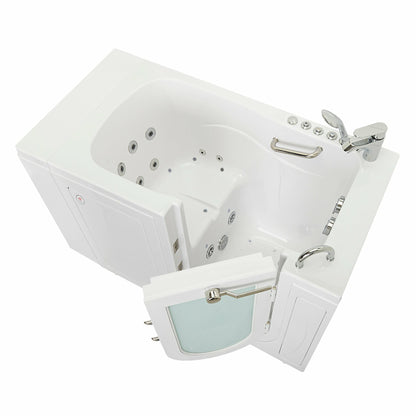 Ella's Bubbles Capri 30"W x 52"L Acrylic Air and Hydro Massage Walk-In Bathtub with Outward Swing Door, Fast Fill Faucet, 2" Dual Drain OA3052D