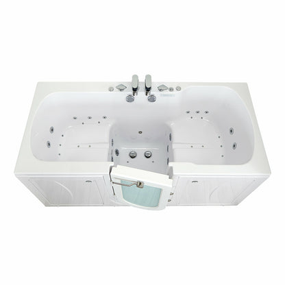 Ella's Bubbles Big4Two 36"W x 80"L Hydro + Air Massage w/ Independent Foot Massage Acrylic Two Seat Walk-In Bathtub, with Outswing Door,  2" Dual Drain  TO2SA3680