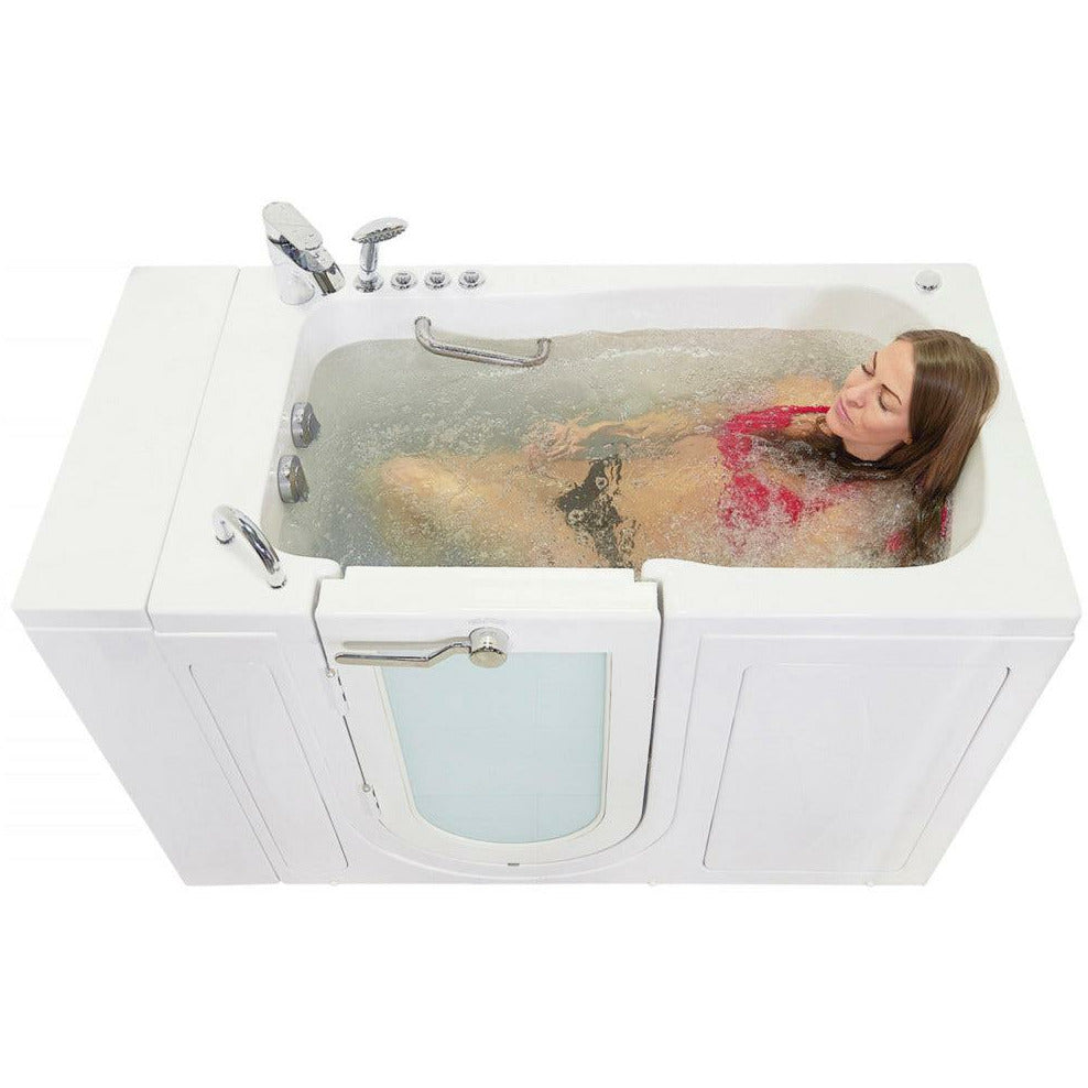 Ella's Bubbles Monaco 32"W x 52"L Acrylic Air and Hydro Massage Walk-In Bathtub with Outward Swing Door, Fast Fill Faucet, 2" Dual Drain OA3252D