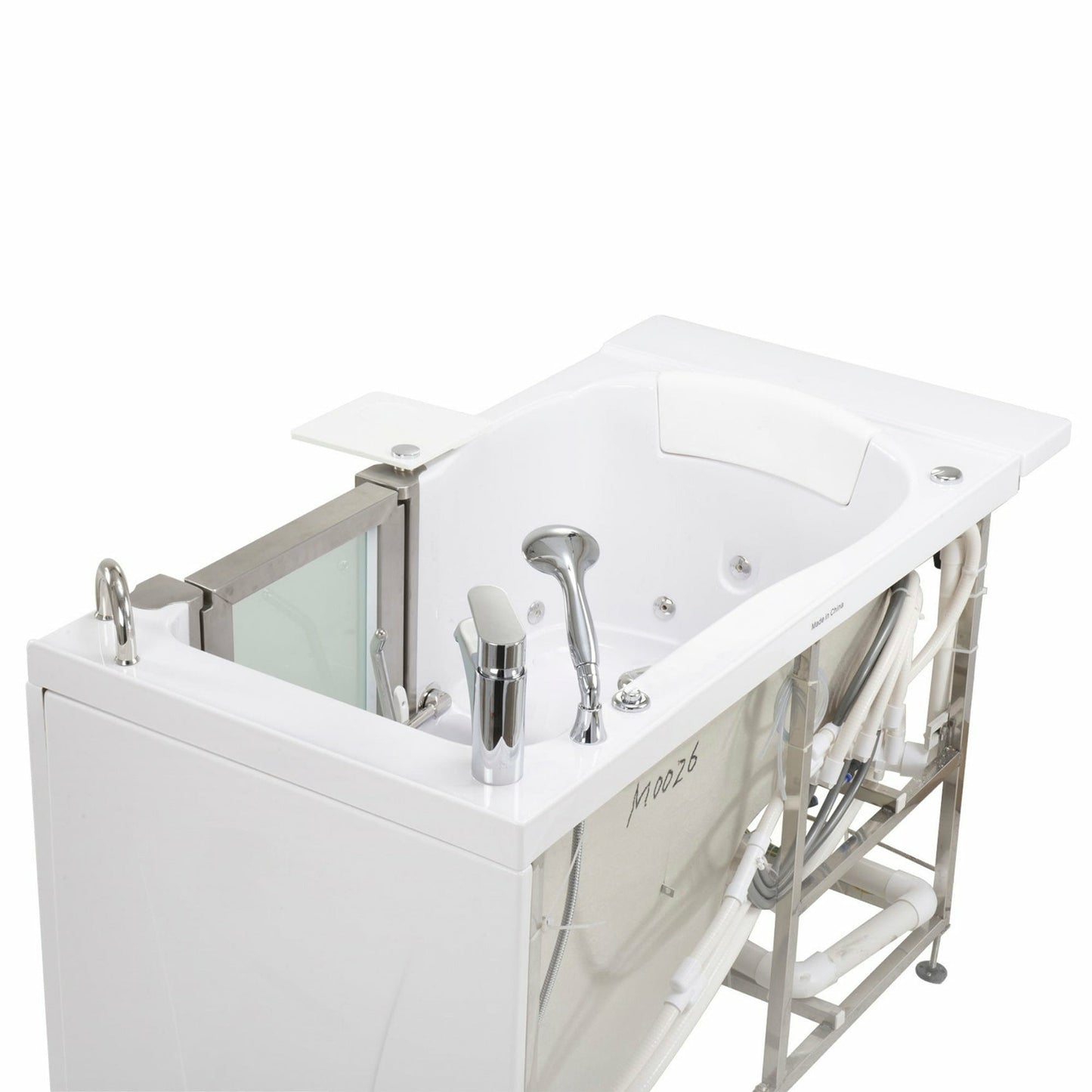 Ella's Bubbles Royal 32"W x 52"L Acrylic Hydro Massage Walk-In Bathtub with Inward Swing Door, Fast Fill Faucet, 2" Dual Drain H311