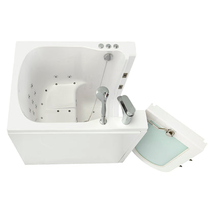 Ella's Bubbles Front Entry 32"x40" Acrylic Air and Hydro Massage Walk-In Bathtub with Left Outward Swing Door, 2 Piece Fast Fill Faucet, 2" Drain OAF3240D2PL