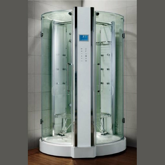 Athena 53" x 53" x 90" Walk In Steam Shower with Tempered Glass Walls WS-131