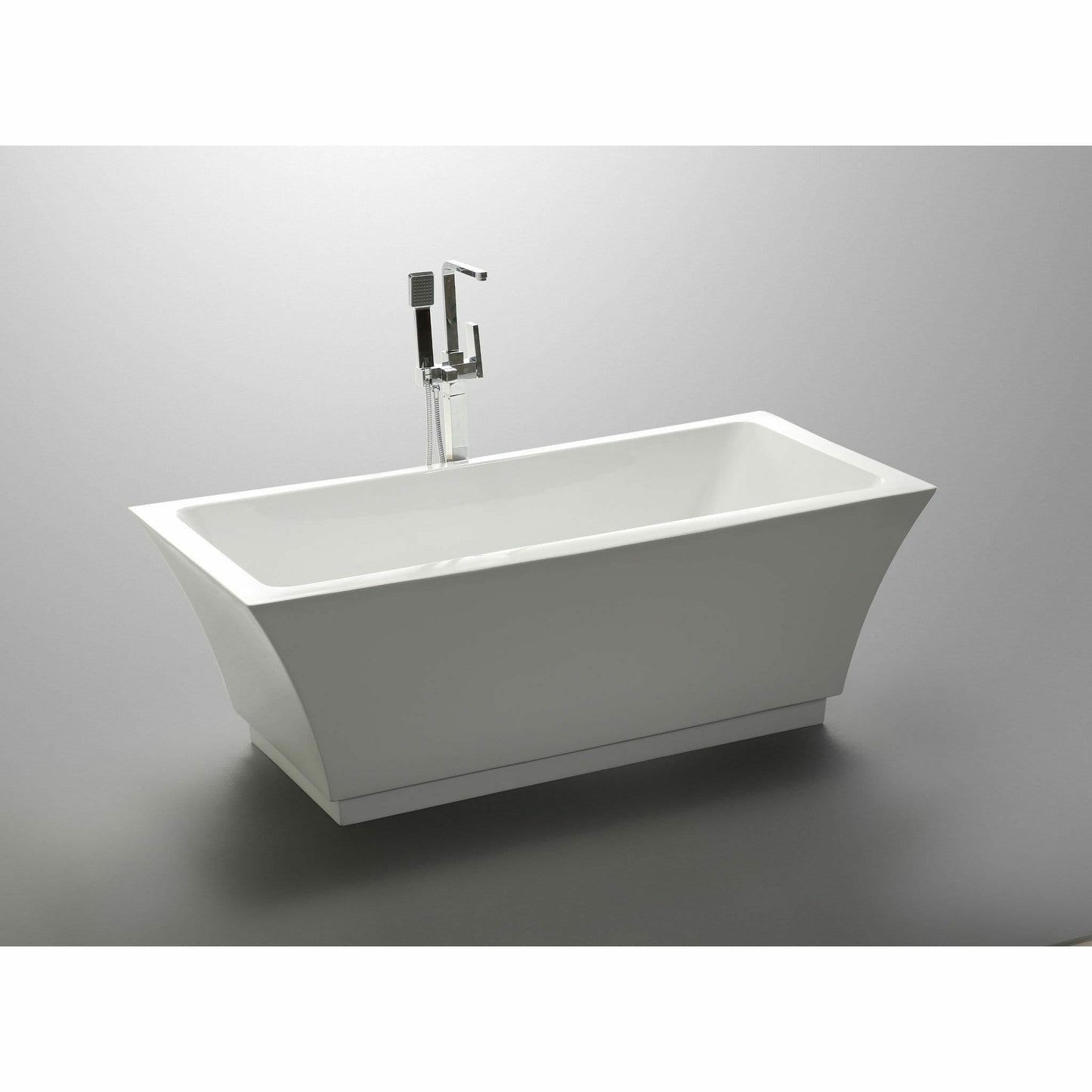 Vanity Art 59 Inch Freestanding White Acrylic Bathtub VA6817