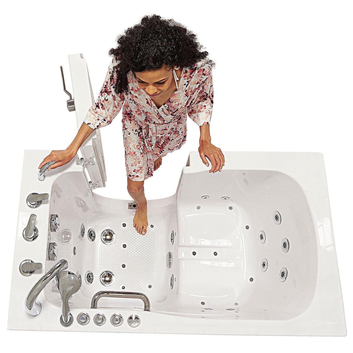 Ella's Bubbles Capri 30"x52" Acrylic Air and Hydro Massage Walk-In Bathtub with Left Outward Swing Door, 5 Piece Fast Fill Faucet, 2" Dual Drain OA3052D5PL