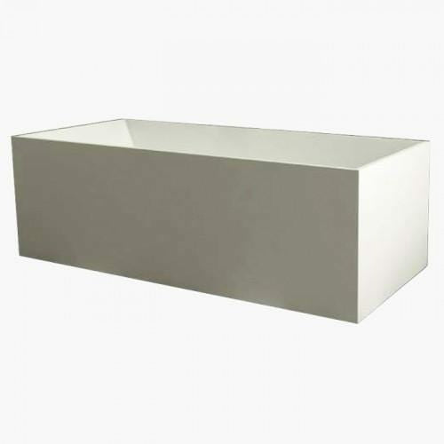 Transolid Portia 66-In X 28-In Resin Stone Freestanding Bathtub with End Drain in White SVP6728-00