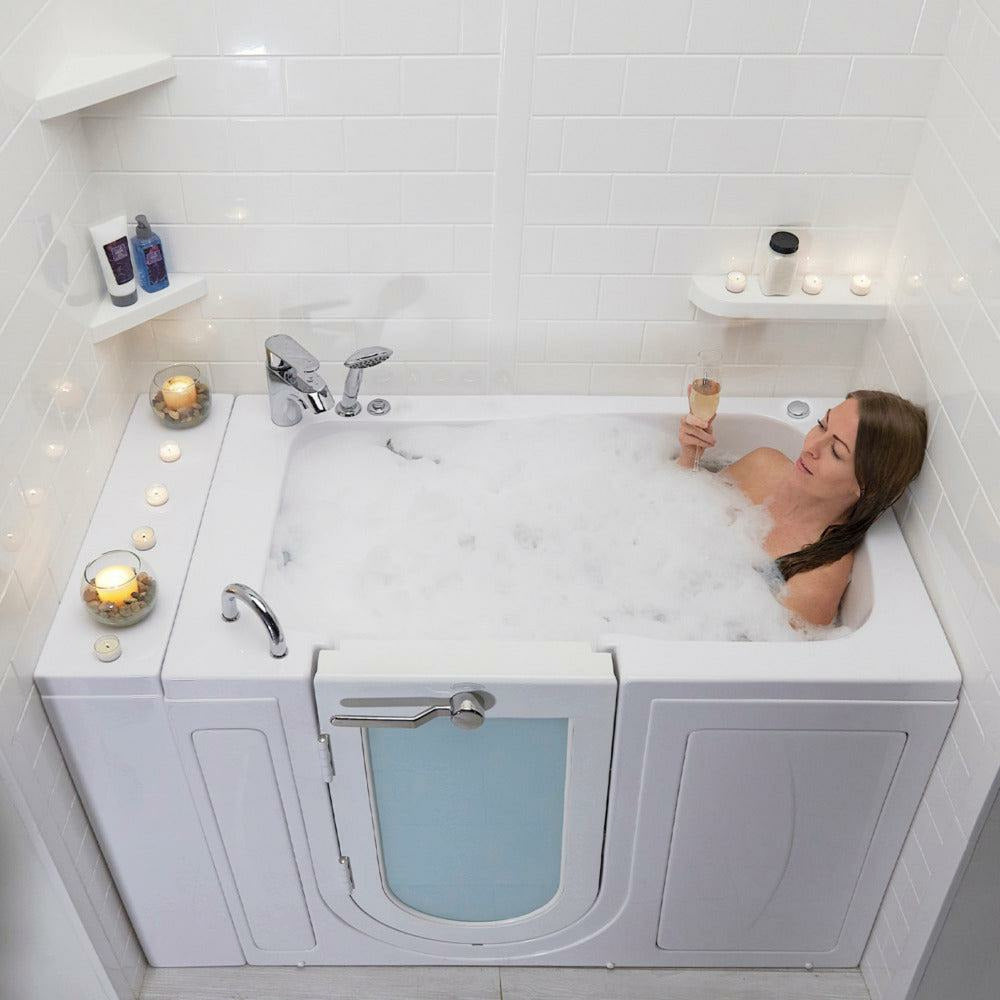 Ella's Bubbles Monaco 32"W x 52"L Acrylic Hydro Massage Walk-In Bathtub with Outward Swing Door, Fast Fill Faucet, 2" Dual Drain OA3252H