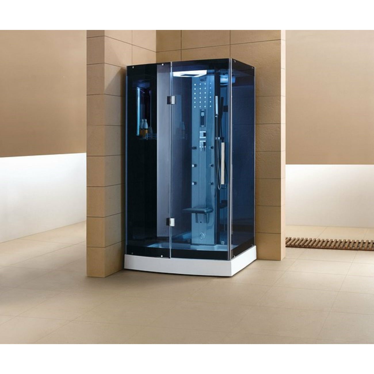 Mesa 47" x 35" x 85" Steam Shower with Blue Glass WS-300A