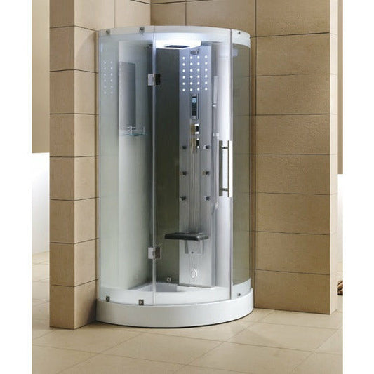 Mesa 38" x 38" x 85" Corner Steam Shower with Clear Glass WS-302