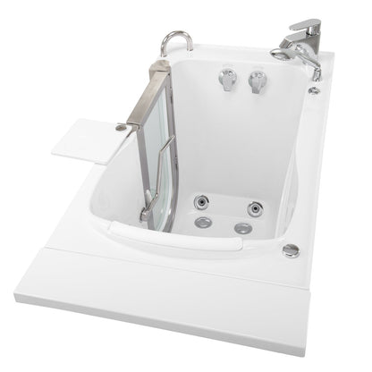 Ella Peitite 28"x52" Acrylic Hydro Massage Walk-In Bathtub with Left Inward Swing Door, 2 Piece Fast Fill Faucet, 2" Dual Drain H31672P