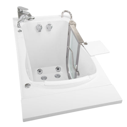 Ella Peitite 28"x52" Acrylic Hydro Massage Walk-In Bathtub with Right Inward Swing Door, 2 Piece Fast Fill Faucet, 2" Dual Drain H31682P