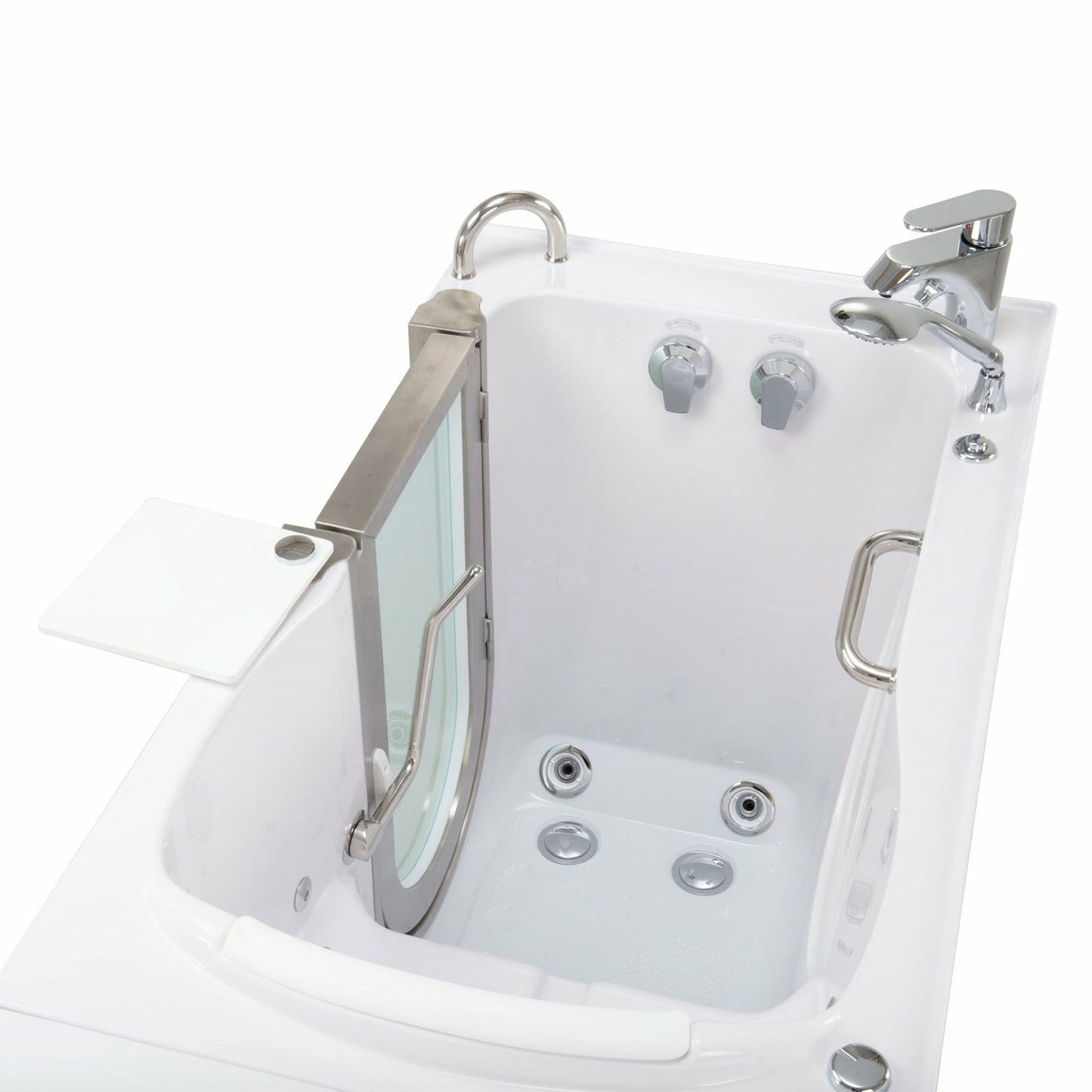 Ella's Bubbles Royal 32"W x 52"L Acrylic Hydro Massage Walk-In Bathtub with Inward Swing Door, Fast Fill Faucet, 2" Dual Drain H311