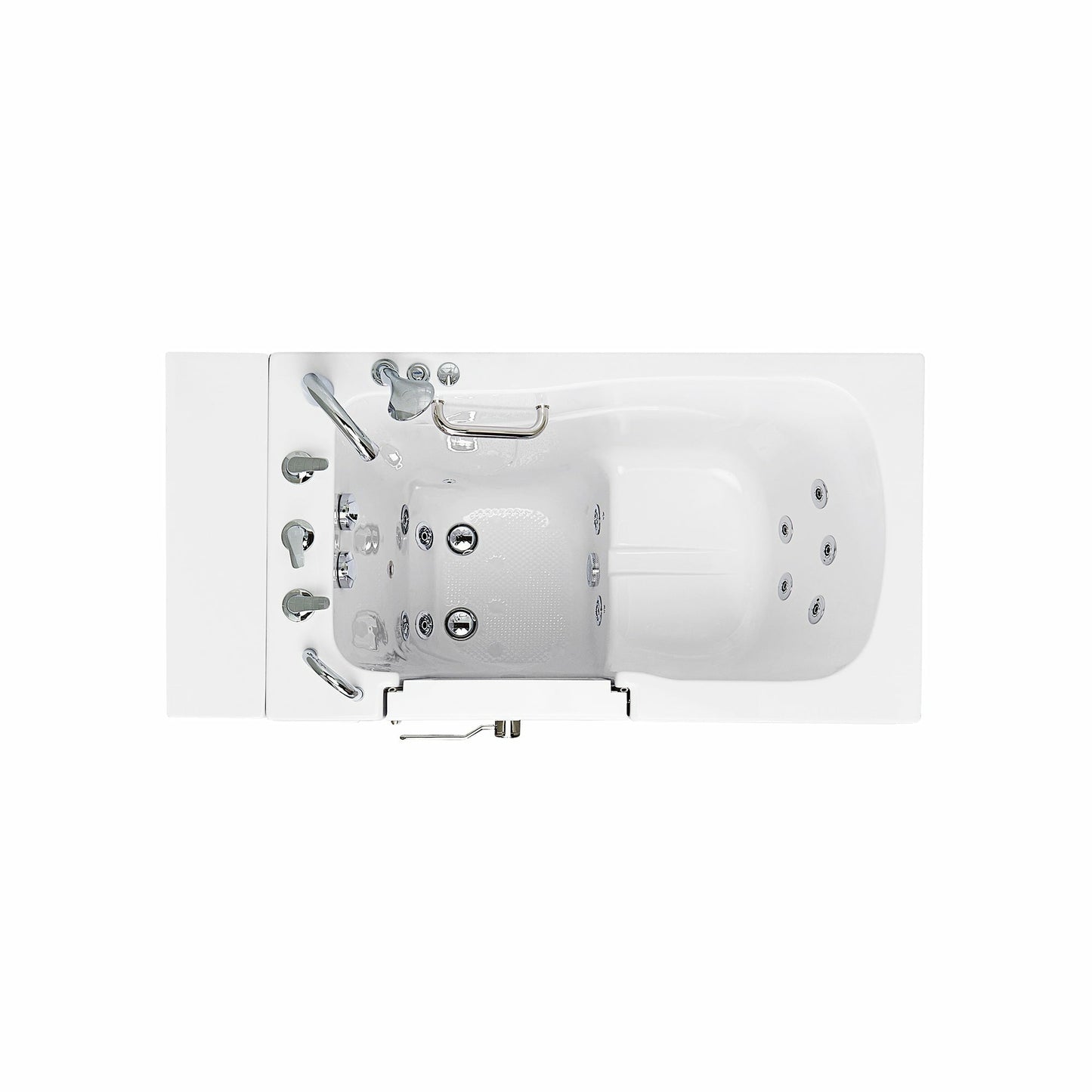 Ella's Bubbles Monaco 32"W x 52"L Acrylic Hydro Massage Walk-In Bathtub with Outward Swing Door, Fast Fill Faucet, 2" Dual Drain OA3252H