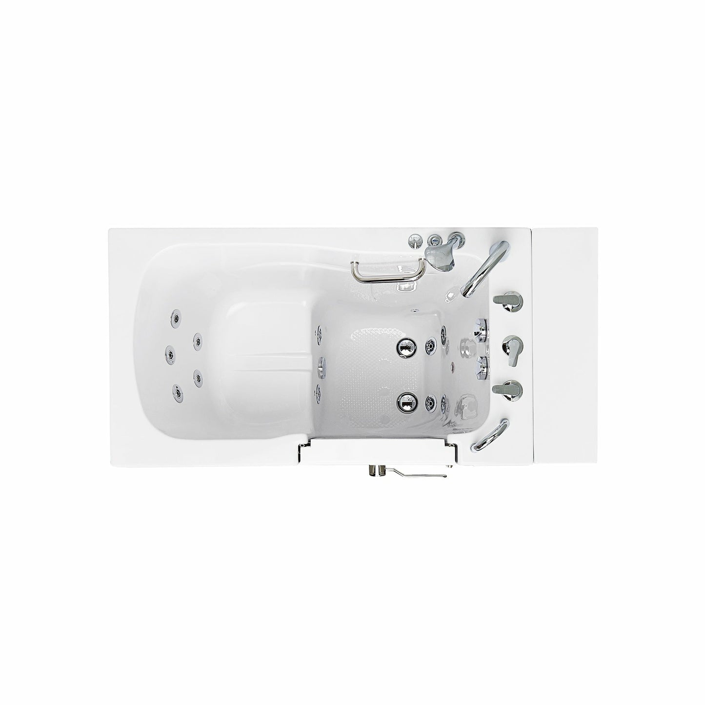 Ella's Bubbles Monaco 32"W x 52"L Acrylic Hydro Massage Walk-In Bathtub with Outward Swing Door, Fast Fill Faucet, 2" Dual Drain OA3252H