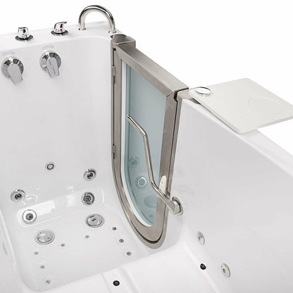 Ella's Bubbles Elite 30"W x 52"L Acrylic Hydro Massage Walk-In Bathtub with Inward Swing Door, Fast Fill Faucet, 2" Dual Drain H310