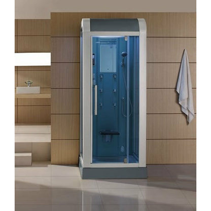 Mesa 36" x 36" x 89" Walk In Steam Shower with Blue Glass WS-502L