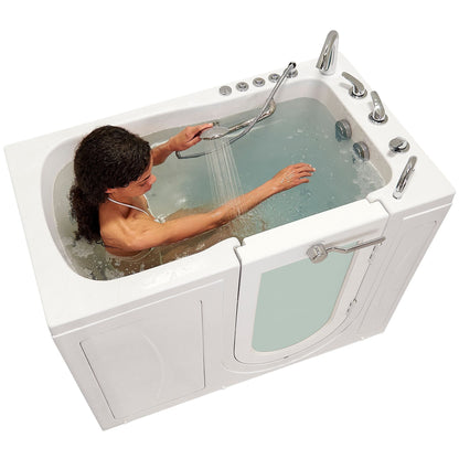 Ella's Bubbles Capri 30"x52" Acrylic Air and Hydro Massage Walk-In Bathtub with Left Outward Swing Door, 5 Piece Fast Fill Faucet, 2" Dual Drain OA3052D5PL