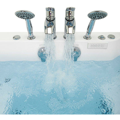 Ella's Bubbles Big4Two 36"W x 80"L Hydro + Air Massage w/ Independent Foot Massage Acrylic Two Seat Walk-In Bathtub, with Outswing Door,  2" Dual Drain  TO2SA3680