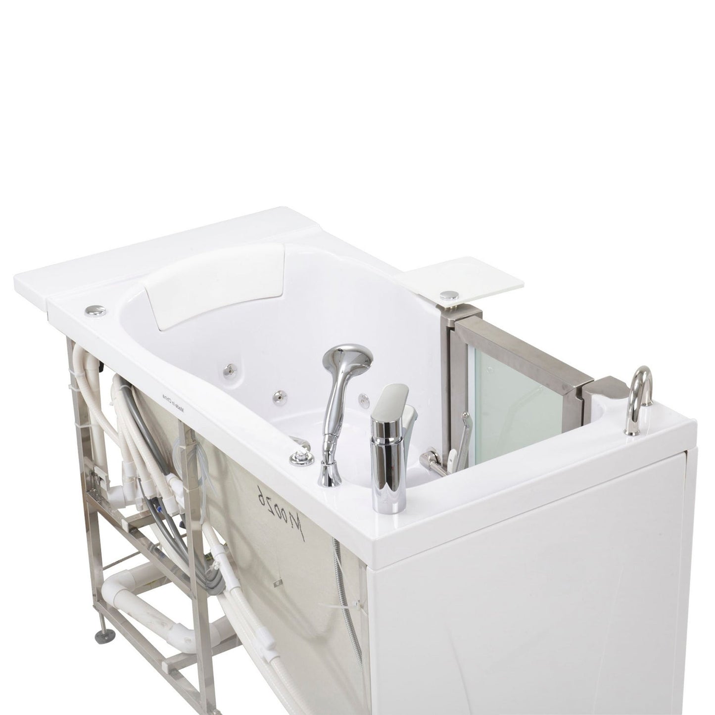 Ella Peitite 28"x52" Acrylic Hydro Massage Walk-In Bathtub with Left Inward Swing Door, 2 Piece Fast Fill Faucet, 2" Dual Drain H31672P