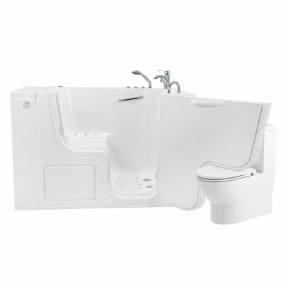 Ella's Bubbles Wheelchair Transfer 26"W x 52"L Acrylic Hydro Massage Walk-In Bathtub with Outward Swing Door, Fast Fill Faucet, 2" Dual Drain OLA2652H