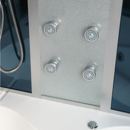 Mesa 66" x 66" x 87" Steam Shower Jetted Tub Combination with Tempered Blue Glass WS-701A