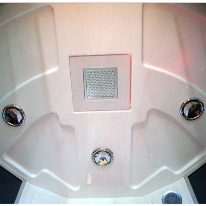 Mesa 61" x 61" x 89" Steam Shower Jetted Tub Combination with Tempered Blue Glass WS-702A