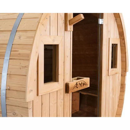 BackCountry Recreation 8 ft classic thermowood barrel sauna - 6 person BAR-TW-8