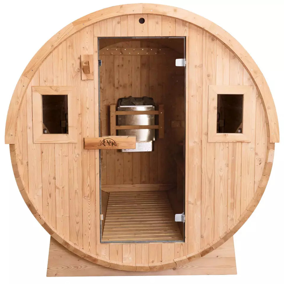 BackCountry Recreation 8 ft classic thermowood barrel sauna - 6 person BAR-TW-8