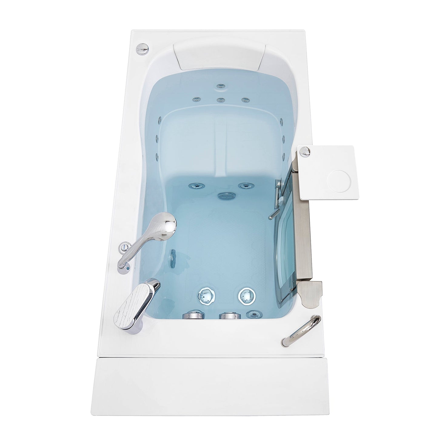 Ella Peitite 28"x52" Acrylic Hydro Massage Walk-In Bathtub with Left Inward Swing Door, 2 Piece Fast Fill Faucet, 2" Dual Drain H31672P