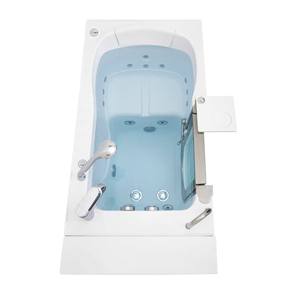 Ella Peitite 28"x52" Acrylic Hydro Massage Walk-In Bathtub with Left Inward Swing Door, 2 Piece Fast Fill Faucet, 2" Dual Drain H31672P