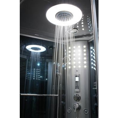 Mesa 36" x 36" x 87" Corner Steam Shower with Blue Glass WS-9090