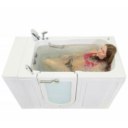 Ella's Bubbles Monaco 32"W x 52"L Acrylic Hydro Massage Walk-In Bathtub with Outward Swing Door, Fast Fill Faucet, 2" Dual Drain OA3252H