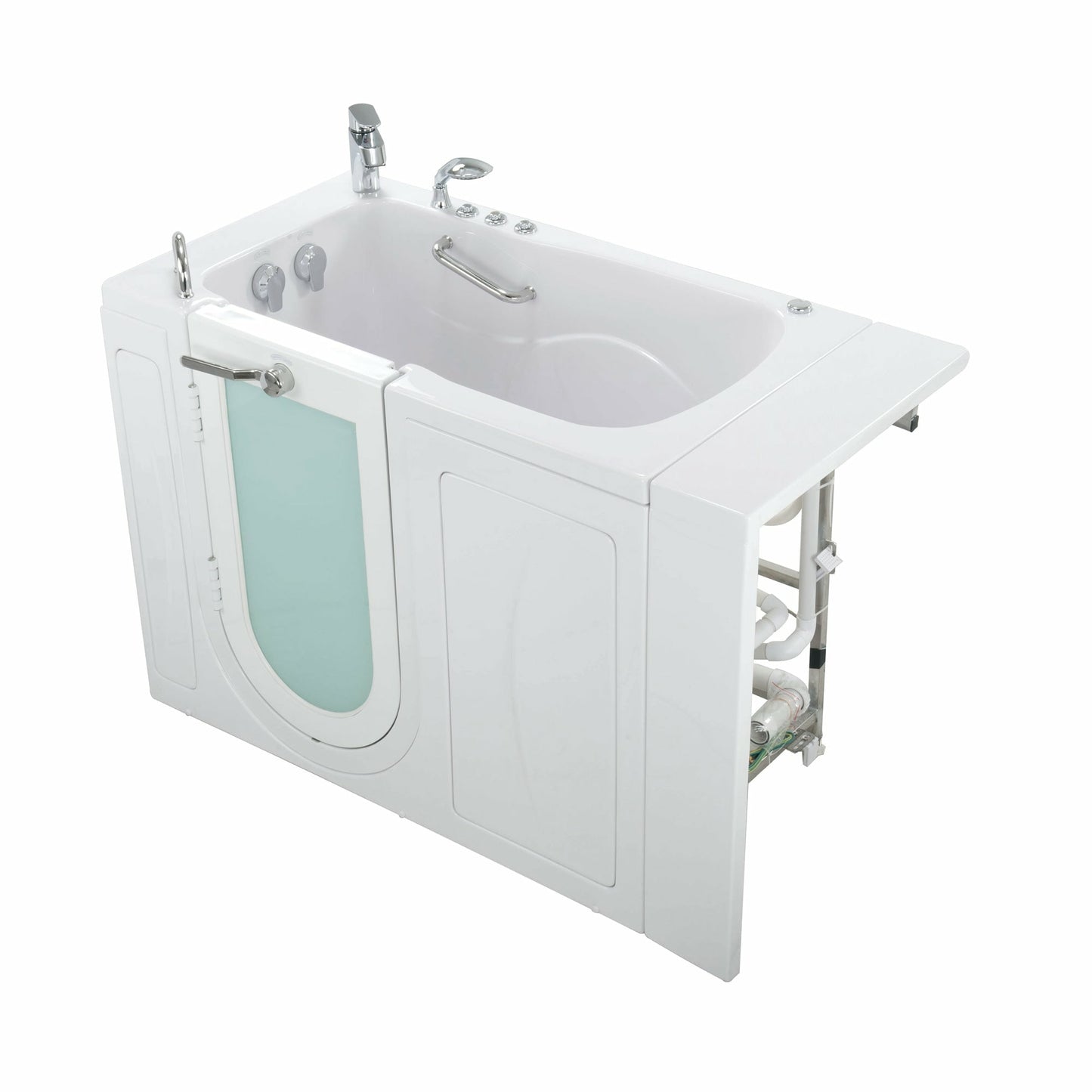 Ella's Bubbles Capri 30"W x 52"L Acrylic Air and Hydro Massage Walk-In Bathtub with Outward Swing Door, Fast Fill Faucet, 2" Dual Drain OA3052D