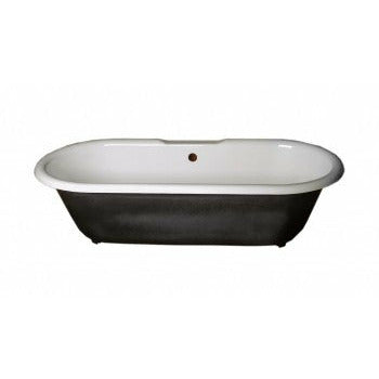 Renovator's Supply Primed Black Cast Iron Clawfoot Tub FEET NOT INCLUDED Bathroom White Bathtub 96210