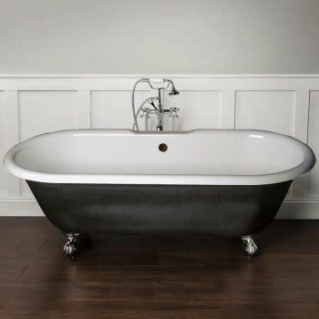 Renovator's Supply Primed Black Cast Iron Clawfoot Tub FEET NOT INCLUDED Bathroom White Bathtub 96210