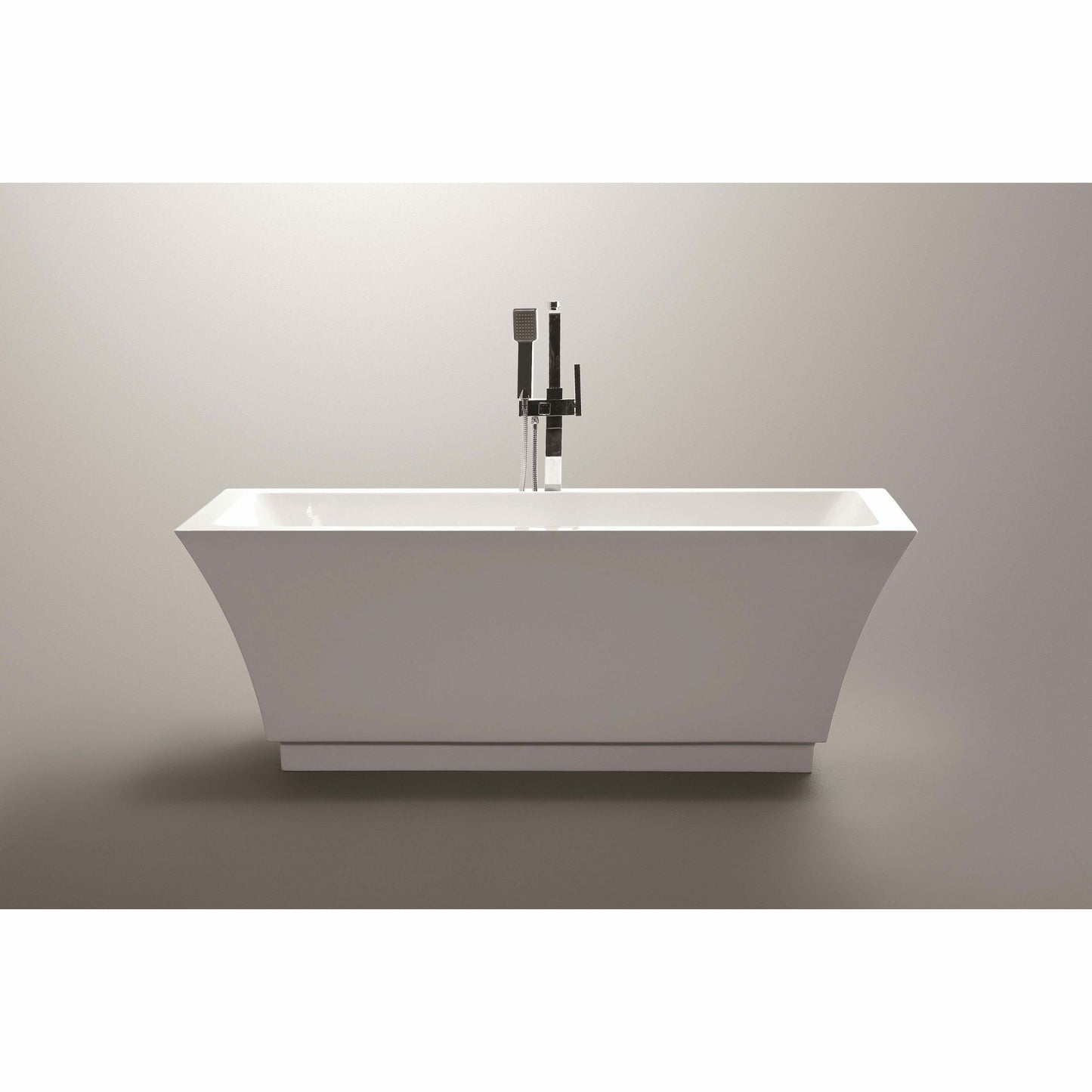 Vanity Art 59 Inch Freestanding White Acrylic Bathtub VA6817