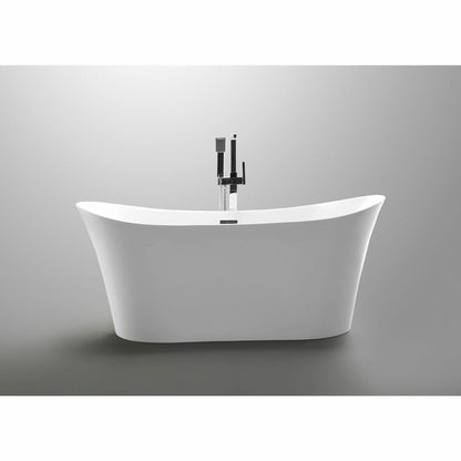 Vanity Art 67 Inch Freestanding White Acrylic Bathtub VA6805