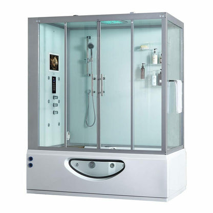 Maya Bath 71" x 38" x 88" Platinum Catania Steam Shower - White 10