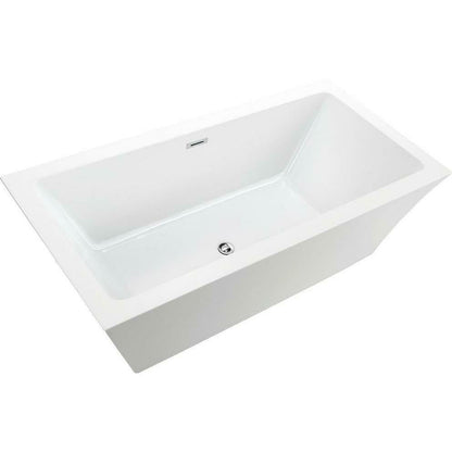 Vanity Art 59 Inch Freestanding White Acrylic Bathtub VA6817