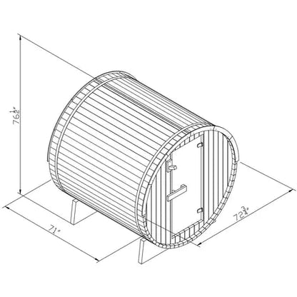 Backcountry Recreation 6 ft Classic Red Cedar Barrel Sauna - 4 Person BAR-CE-6