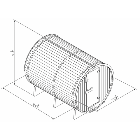 Backcountry Recreation 8 ft Classic Red Cedar Barrel Sauna - 6 person BAR-CE-8