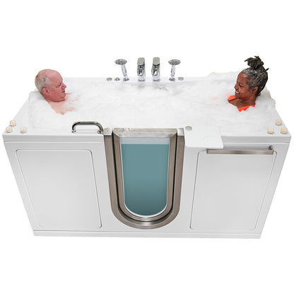 Ella's Bubbles Escape 36"x72" Two Seat Walk in Bathtub, Air + Hydro + Independent Foot Massage, 2 2 Piece Faucets, Dual 2" Drains, 93285-22P