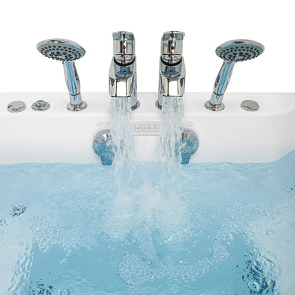 Ella's Bubbles Escape 36"x72" Two Seat Walk in Bathtub, Air + Hydro + Independent Foot Massage, 2 2 Piece Faucets, Dual 2" Drains, 93285-22P