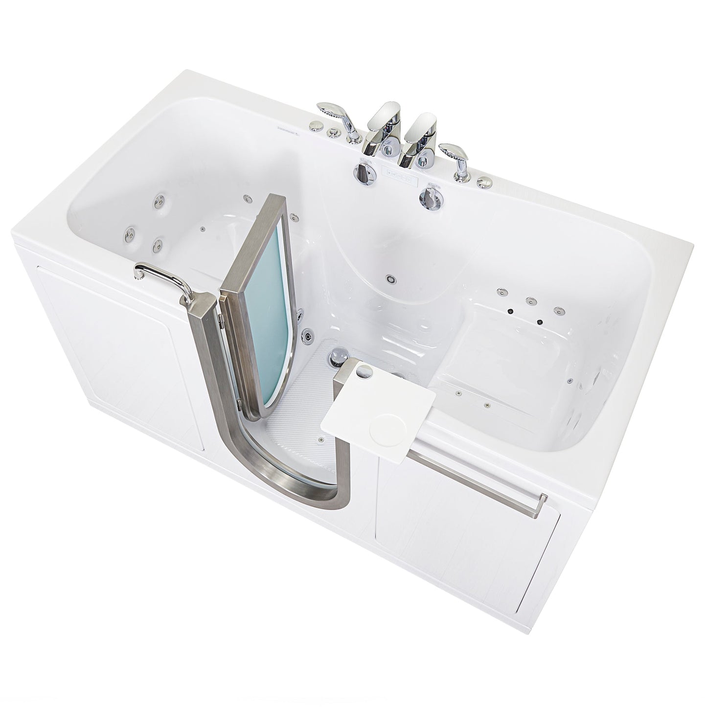 Ella's Bubbles Escape 36"x72" Two Seat Walk in Bathtub, Air + Hydro + Independent Foot Massage, 2 2 Piece Faucets, Dual 2" Drains, 93285-22P