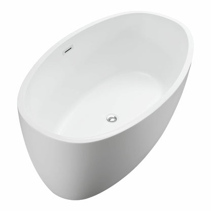 Vanity Art 69 Inch Freestanding White Acrylic Bathtub VA6834