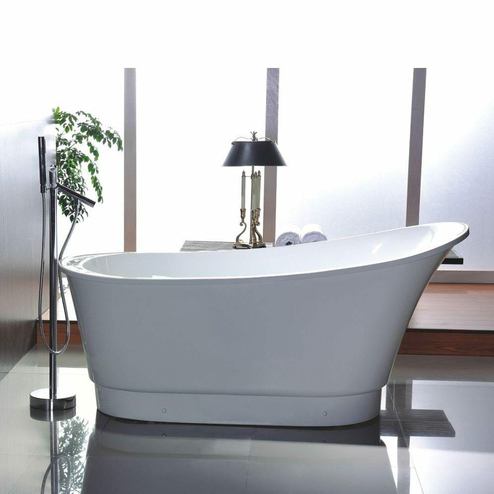 Vanity Art 67 Inch Freestanding White Acrylic Bathtub VA6803